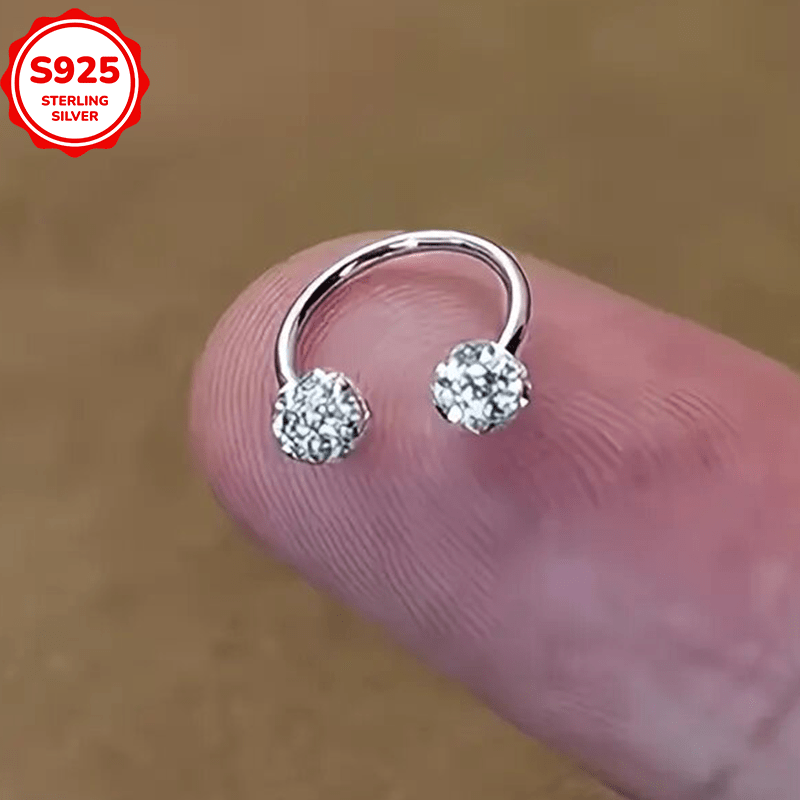 Women's S925 Sterling Silver Micro Pave Rhinestones Stud Earrings